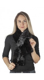 Black mink fur scarf, mink fur remnants - fur on both sides